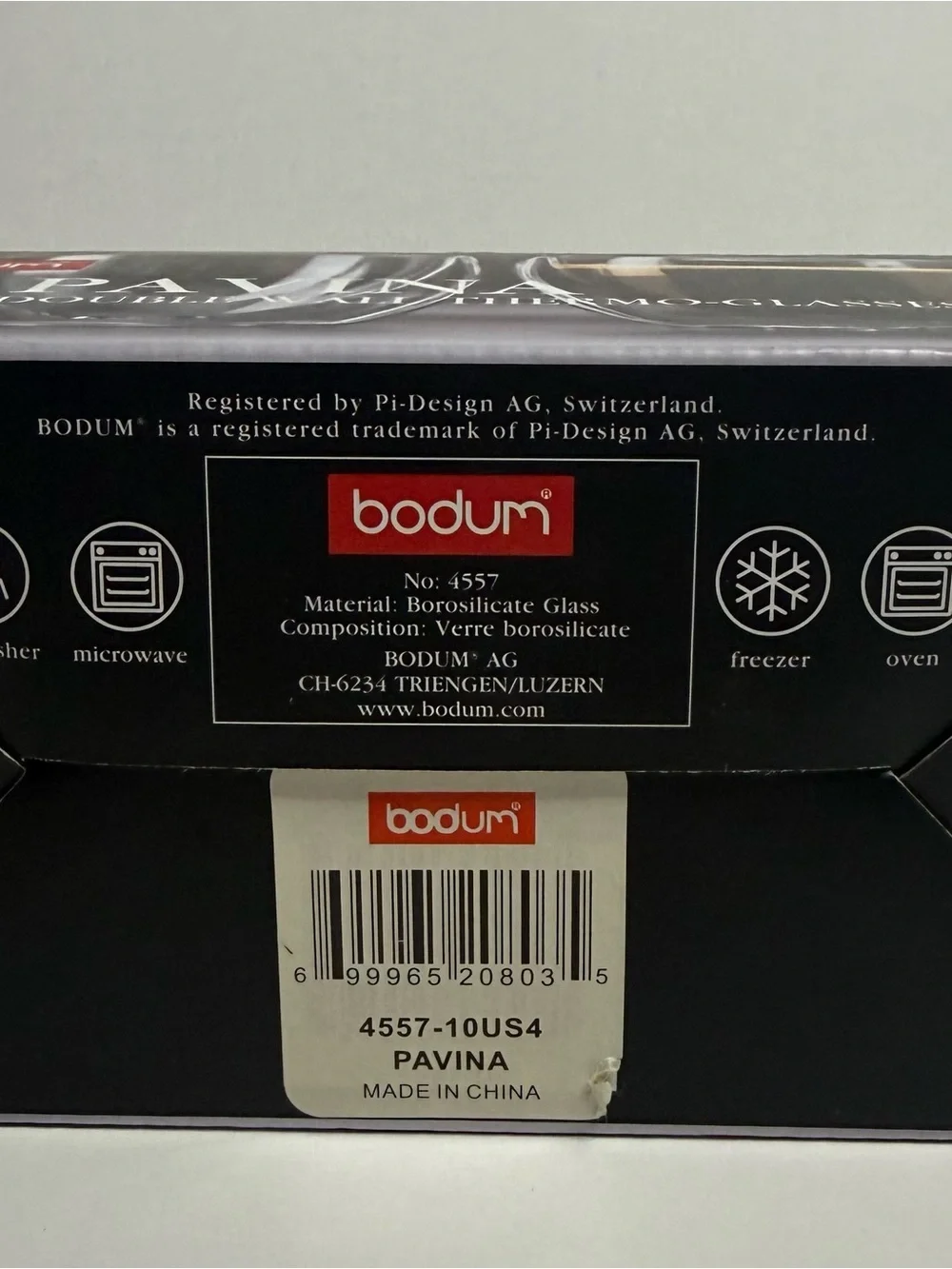 Bodum Clear Double-Wall Pavina Glasses with Espresso Visual
